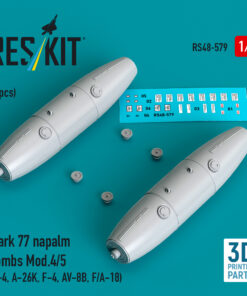 Reskit Mark 77 napalm bombs Mod.4/5 (2pcs) (A-4, A-26K, F-4, AV-8B, F/A-18) (3D Printed) (1/48)