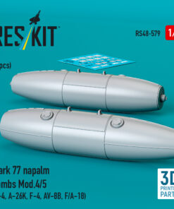 Alternative view of Reskit Mark 77 napalm bombs Mod.4/5 (2pcs) (A-4, A-26K, F-4, AV-8B, F/A-18) (3D Printed) (1/48)