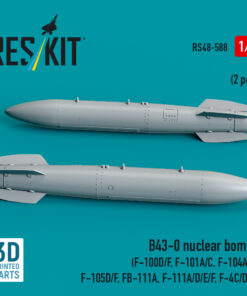 Alternative view of Reskit B43-0 nuclear bombs (2 pcs) (F-100D/F, F-101A/C, F-104A/C, F-105D/F, FB-111A, F-111A/D/E/F, F-4C/D/E) (3D Printed) (1/48)