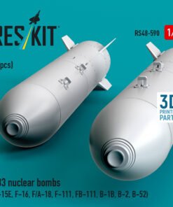 Alternative view of Reskit B83 nuclear bombs (2 pcs) (F-15E, F-16, F/A-18, F-111, FB-111, B-1B, B-2, B-52) (3D Printed) (1/48)