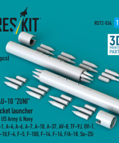 Alternative view of Reskit LAU-10 "ZUNI" rocket launcher for US Army & Navy (2 pcs) (A-1, A-4, A-6, A-7, A-10, A-37, AV-8, TF-9J, OV-1, OV-10, F-4, F-5, F-100, F-14, F-16, F/A-18, Su-25) (3D Printed) (1/72)