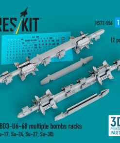 Reskit MBD3-U6-68 multiple bombs racks (2 pcs) (Su-17, Su-24, Su-27, Su-30) (3D Printed) (1/72)