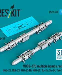 Reskit MBD2-67U multiple bombs racks (2 pcs) (MiG-21, MiG-23, MiG-27(М), MiG-29, Su-25, Su-24, Yak-38) (3D Printed) (1/72)