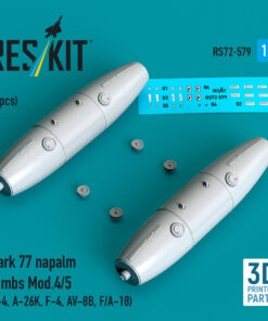 Reskit Mark 77 napalm bombs Mod.4/5 (2pcs) (A-4, A-26K, F-4, AV-8B, F/A-18) (3D Printed) (1/72)
