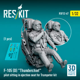 Reskit F-105D "Thunderchief" pilot sitting in ejection seat for Trumpeter kit (1 pcs) (3D Printed) (1/32)