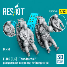 ReskitF-105F/G "Thunderchief" pilots sitting in ejection seat for Trumpeter kit (2 pcs) (3D Printed) (1/32)