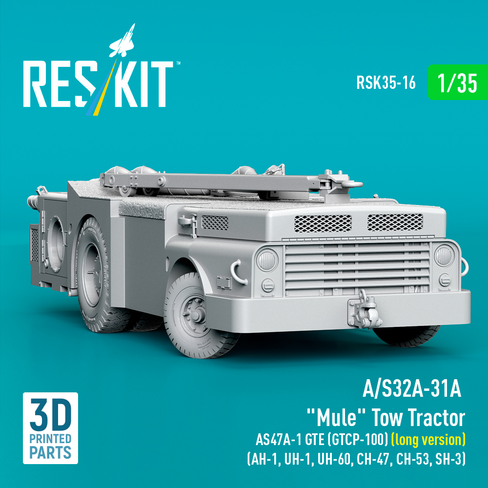 Reskit A/S32A-31A "Mule" Tow Tractor AS47A-1 GTE (GTCP-100) (long version) (AH-1, UH-1, UH-60, CH-47, CH-53, SH-3) (3D Printed model kit) (1/35) - Image 3