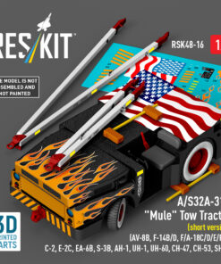 Reskit A/S32A-31A "Mule" Tow Tractor (short version) (AV-8B, F-14B/D, F/A-18C/D/E/F/G, C-2, E-2С, EA-6B, S-3B, AH-1, UH-1, UH-60, CH-47, CH-53, SH-3) (3D Printed model kit) (1/48)