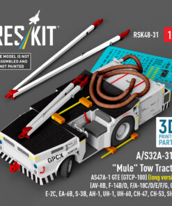 Reskit A/S32A-31A "Mule" Tow Tractor AS47A-1 GTE (GTCP-100) (long version) (AV-8B, F-14B/D, F/A-18C/D/E/F/G, C-2, E-2С, EA-6B, S-3B, AH-1, UH-1, UH-60, CH-47, CH-53, SH-3) (3D Printed model kit) (1/48)