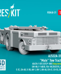 Alternative view of Reskit A/S32A-31A "Mule" Tow Tractor AS47A-1 GTE (GTCP-100) (long version) (AV-8B, F-14B/D, F/A-18C/D/E/F/G, C-2, E-2С, EA-6B, S-3B, AH-1, UH-1, UH-60, CH-47, CH-53, SH-3) (3D Printed model kit) (1/48)