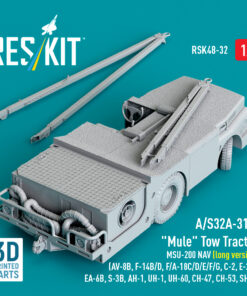 Alternative view of Reskit A/S32A-31A "Mule" Tow Tractor MSU-200 NAV (long version) (AV-8B, F-14B/D, F/A-18C/D/E/F/G, C-2, E-2С, EA-6B, S-3B, AH-1, UH-1, UH-60, CH-47, CH-53, SH-3) (3D Printed model kit) (1/48)