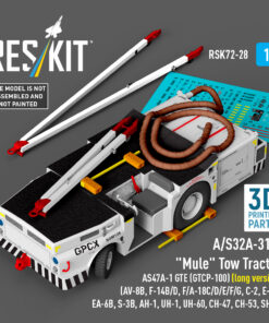 Reskit A/S32A-31A "Mule" Tow Tractor AS47A-1 GTE (GTCP-100) (long version) (AV-8B, F-14B/D, F/A-18C/D/E/F/G, C-2, E-2С, EA-6B, S-3B, AH-1, UH-1, UH-60, CH-47, CH-53, SH-3) (3D Printed model kit) (1/72)