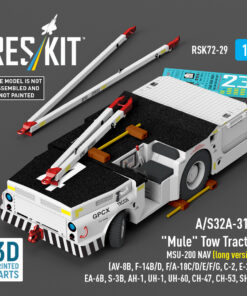 Reskit A/S32A-31A "Mule" Tow Tractor MSU-200 NAV (long version) (AV-8B, F-14B/D, F/A-18C/D/E/F/G, C-2, E-2С, EA-6B, S-3B, AH-1, UH-1, UH-60, CH-47, CH-53, SH-3) (3D Printed model kit) (1/72)