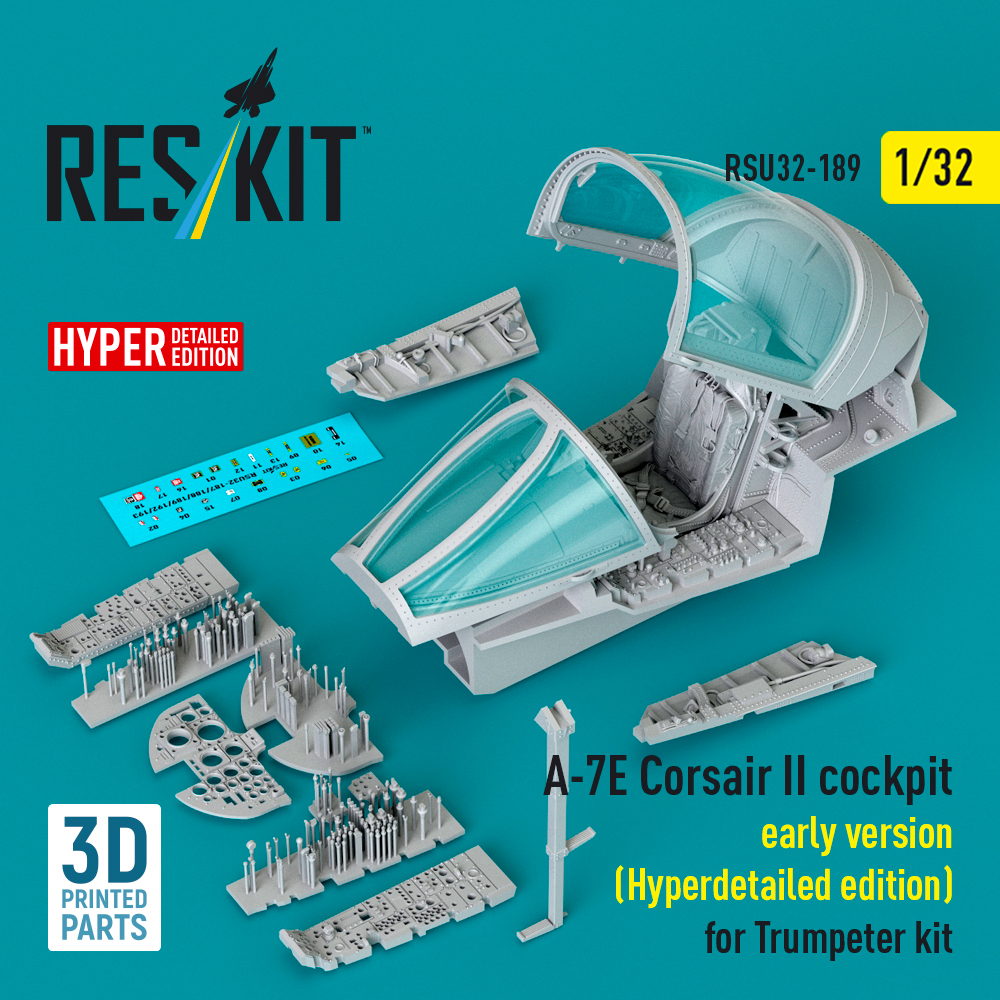 Reskit A-7E Corsair II early cockpit (Hyperdetailed edition) for Trumpeter kit (1/32) RSU32-0189