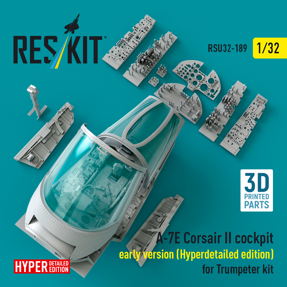 Reskit A-7E Corsair II early cockpit (Hyperdetailed edition) for Trumpeter kit (1/32) RSU32-0189 - Image 3