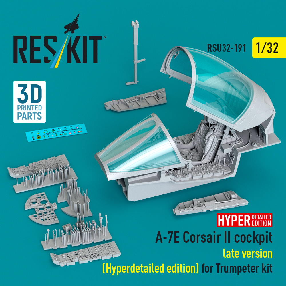Reskit A-7E Corsair II late cockpit (Hyperdetailed edition) for Trumpeter kit (1/32) RSU32-0191