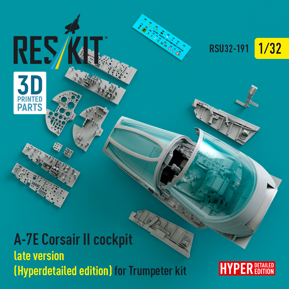 Reskit A-7E Corsair II late cockpit (Hyperdetailed edition) for Trumpeter kit (1/32) RSU32-0191 - Image 2