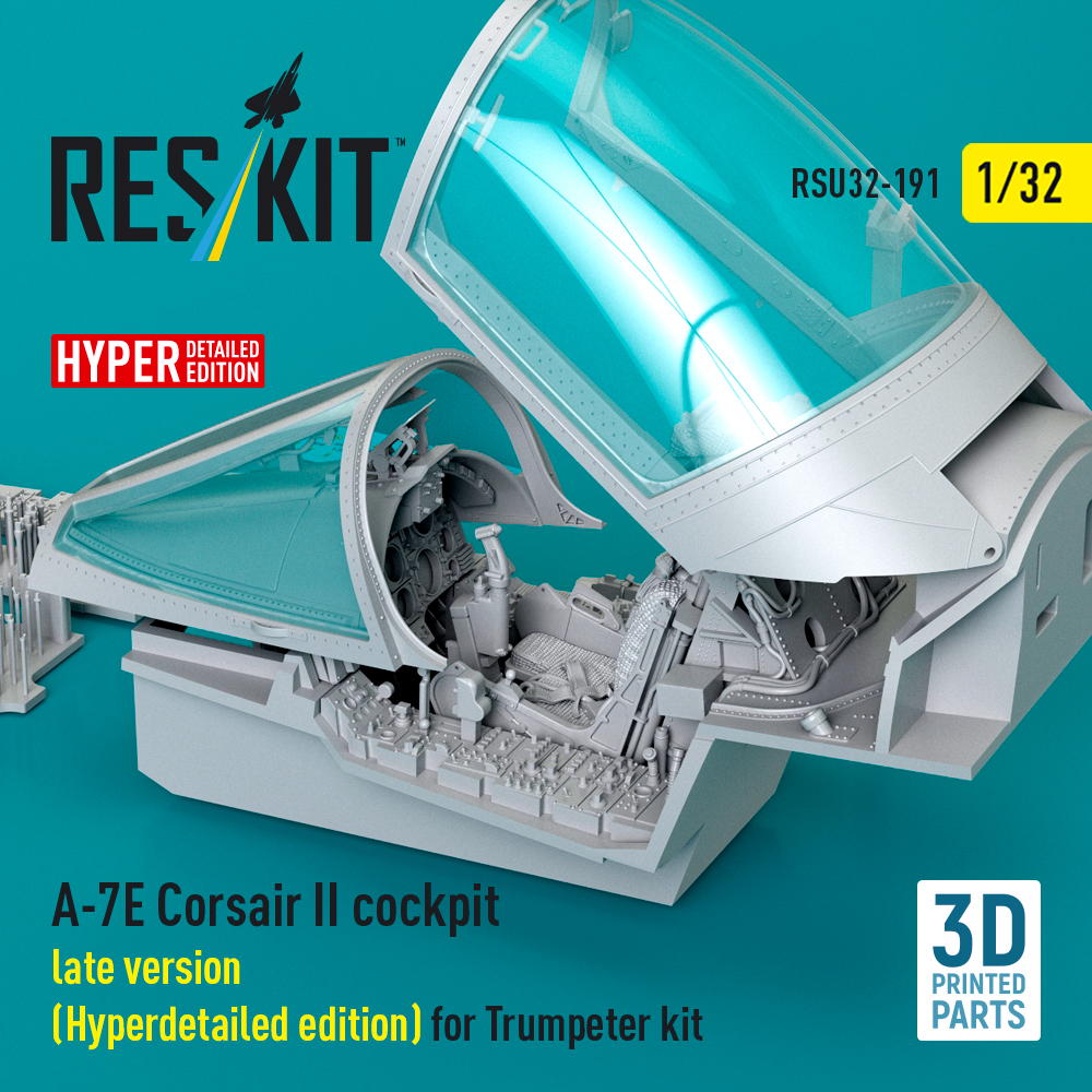 Reskit A-7E Corsair II late cockpit (Hyperdetailed edition) for Trumpeter kit (1/32) RSU32-0191 - Image 3