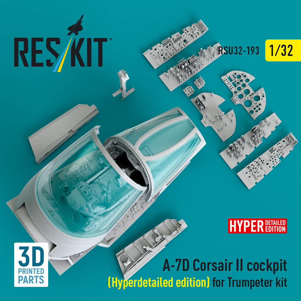 Reskit A-7D Corsair II cockpit (Hyperdetailed edition) for Trumpeter kit (1/32) RSU32-0193 - Image 2