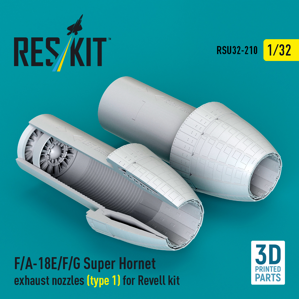 Reskit F/A-18E/F/G Super Hornet exhaust nozzles (type 1) for Revell kit (1/32) RSU32-0210