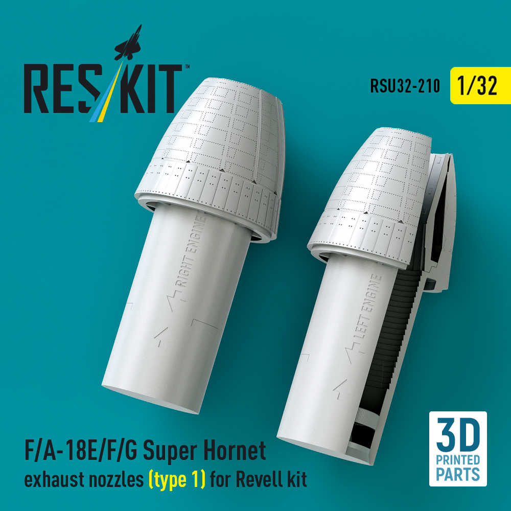 Reskit F/A-18E/F/G Super Hornet exhaust nozzles (type 1) for Revell kit (1/32) RSU32-0210 - Image 2