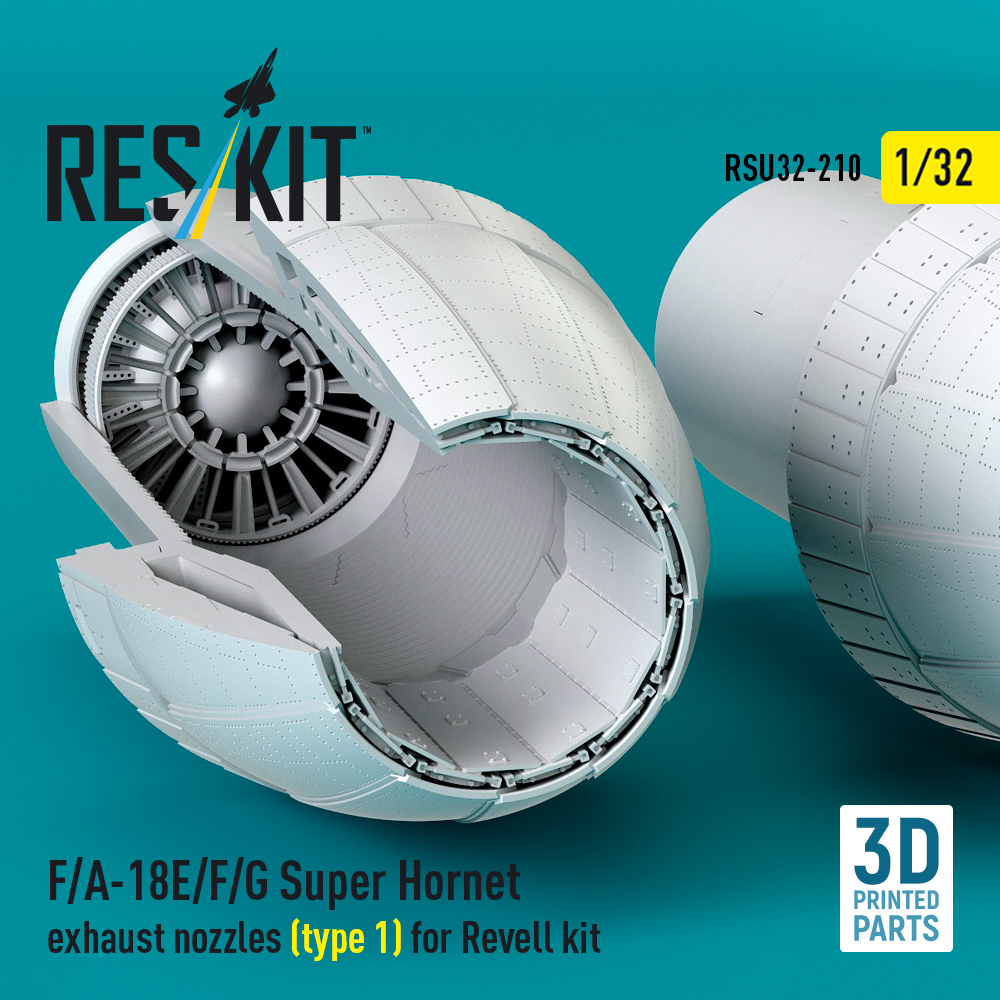 Reskit F/A-18E/F/G Super Hornet exhaust nozzles (type 1) for Revell kit (1/32) RSU32-0210 - Image 3