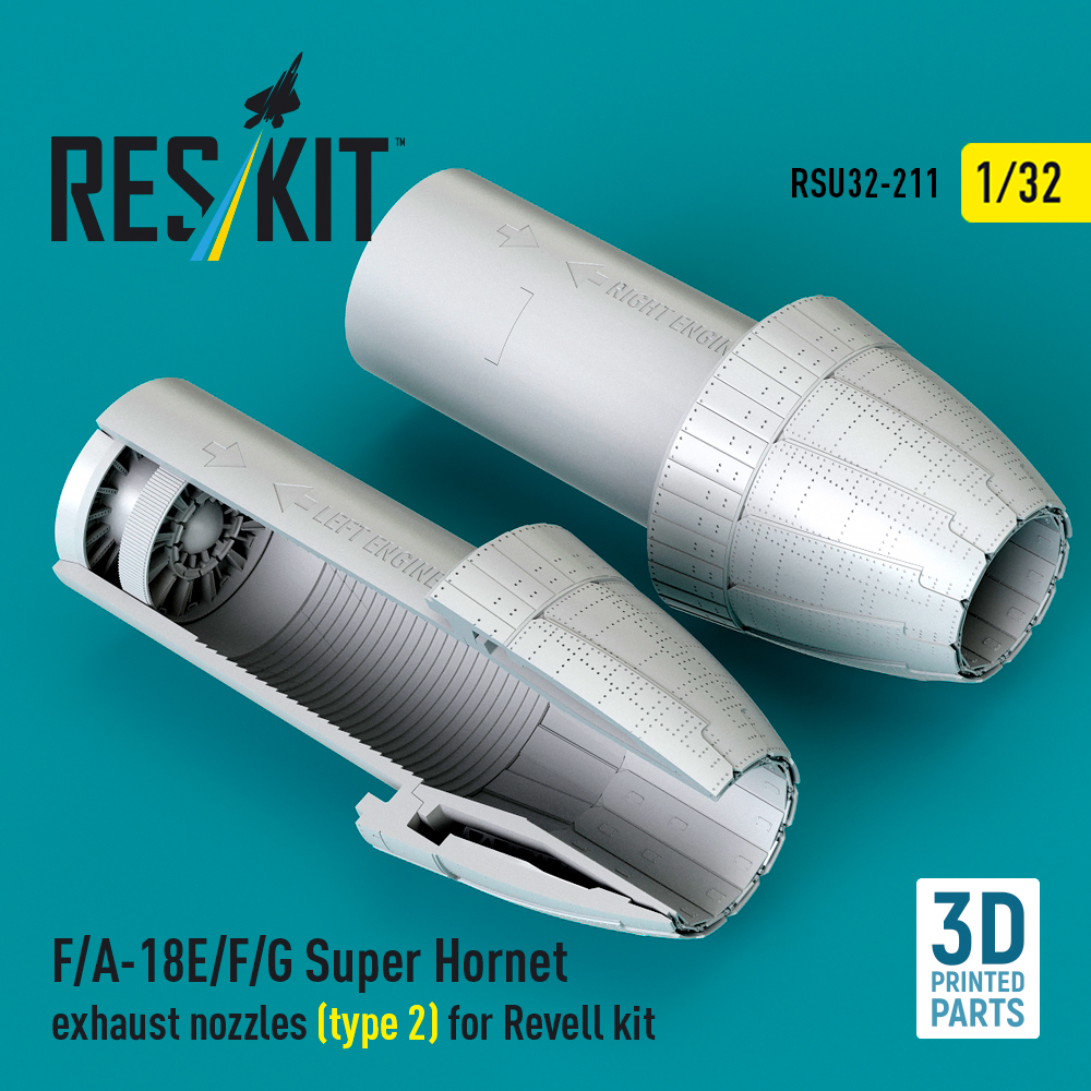 Reskit F/A-18E/F/G Super Hornet exhaust nozzles (type 2) for Revell kit (1/32) RSU32-0211