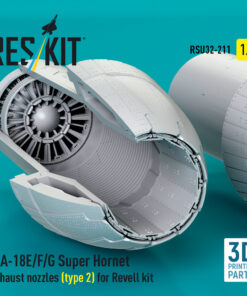 Alternative view of Reskit F/A-18E/F/G Super Hornet exhaust nozzles (type 2) for Revell kit (1/32) RSU32-0211