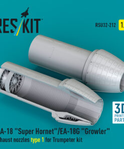 Reskit F/A-18 "Super Hornet"/EA-18G "Growler" exhaust nozzles type 1 for Trumpeter kit (3D Printed) (1/32)