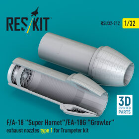Reskit F/A-18 "Super Hornet"/EA-18G "Growler" exhaust nozzles type 1 for Trumpeter kit (3D Printed) (1/32)