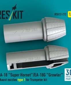 Alternative view of Reskit F/A-18 "Super Hornet"/EA-18G "Growler" exhaust nozzles type 1 for Trumpeter kit (3D Printed) (1/32)