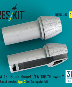 Alternative view of Reskit F/A-18 "Super Hornet"/EA-18G "Growler" exhaust nozzles type 2 for Trumpeter kit (3D Printed) (1/32)