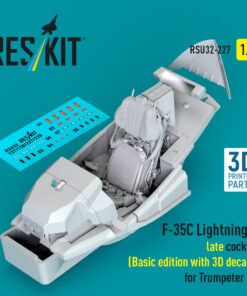 Reskit F-35C Lightning II late cockpit (Basic edition with 3D decals) for Trumpeter kit (1/32) RSU32-0227
