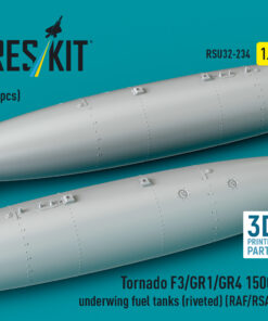 Alternative view of Reskit Tornado F3/GR1/GR4 1500L underwing fuel tanks (riveted) (RAF/RSAF) (2 pcs) (3D Printed) (1/32)