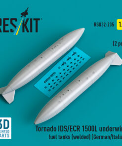 Reskit Tornado IDS/ECR 1500L underwing fuel tanks (welded) (German AF / Italian AF) (2 pcs) (3D Printed) (1/32)