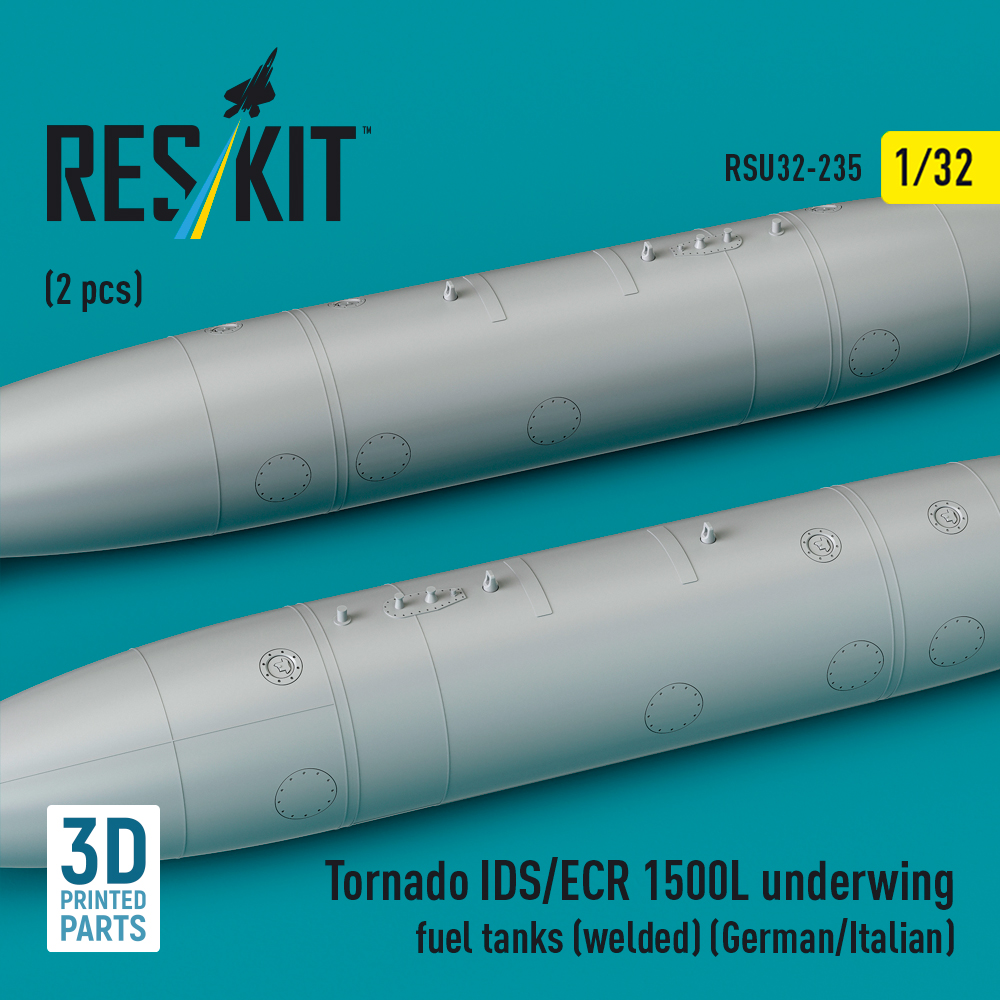 Reskit Tornado IDS/ECR 1500L underwing fuel tanks (welded) (German AF / Italian AF) (2 pcs) (3D Printed) (1/32) - Image 3