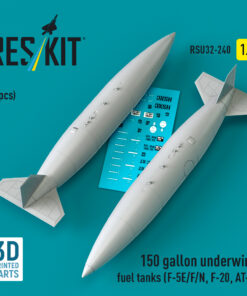Reskit 150 gallon underwing fuel tanks (F-5E, F, N, F-20, AT-3) (3D Printed) (1/32) RSU32-0240