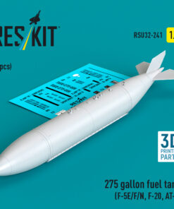 Reskit 275 gallon fuel tank (F-5E/F/N, F-20, AT-3) (3D Printed) (1/32) RSU32-0241