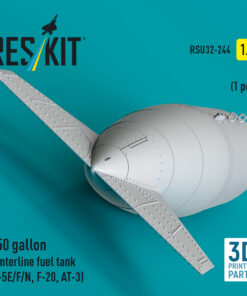 Alternative view of Reskit 150 gallon centerline fuel tank (F-5E/F/N, F-20, AT-3) (3D Printed) (1/32) RSU32-0244