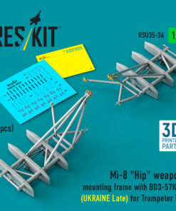 Reskit Mi-8 "Hip" weapon mounting frame with BD3-57KrV (UKRAINE Late) for Trumpeter kit (2 pcs) (3D Printed) (1/35)
