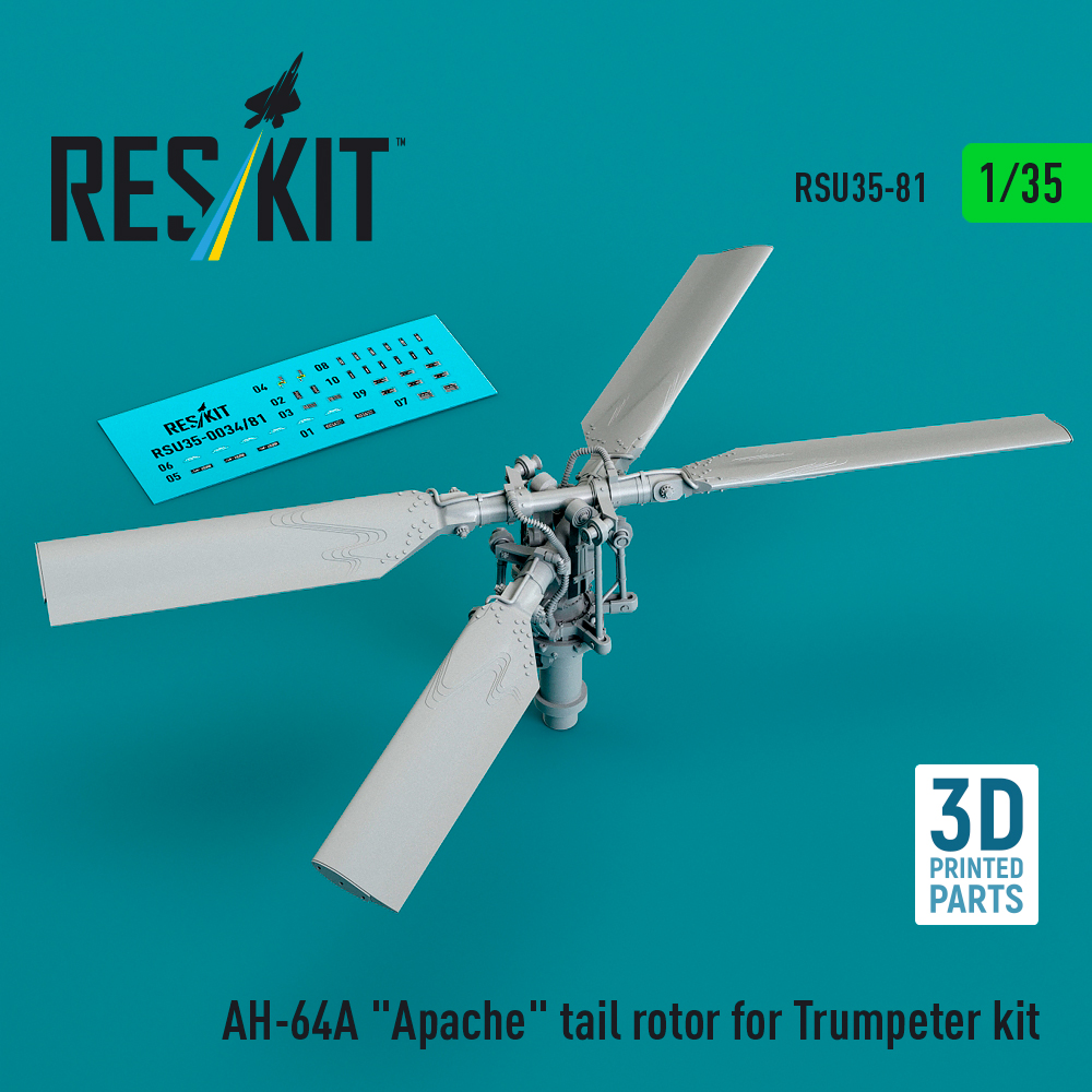 Reskit AH-64A "Apache" tail rotor for Trumpeter kit (3D Printed) (1/35)