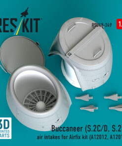 Alternative view of Reskit ​Buccaneer (S.2C/D, S.2B) air intakes for Airfix kit (A12012, A12014) (3D Printed) (1/48)