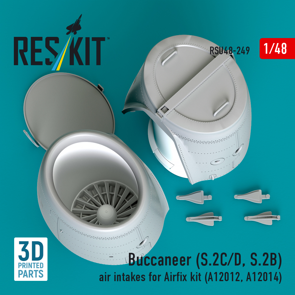 Reskit Buccaneer (S.2C/D, S.2B) air intakes for Airfix kit (A12012, A12014) (3D Printed) (1/48) - Image 2