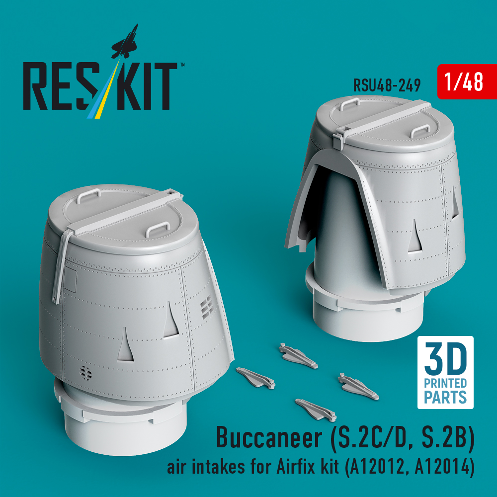 Reskit Buccaneer (S.2C/D, S.2B) air intakes for Airfix kit (A12012, A12014) (3D Printed) (1/48) - Image 3