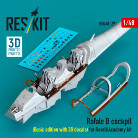 Reskit ​Rafale B cockpit (Basic edition with 3D decals) for Revell/Academy kit (3D Printed) (1/48)