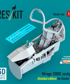 Reskit Mirage 2000C cockpit (Detailed edition) for Kinetic kit (3D Printed) (1/48)