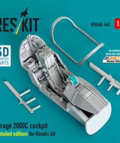 Alternative view of Reskit Mirage 2000C cockpit (Detailed edition) for Kinetic kit (3D Printed) (1/48)