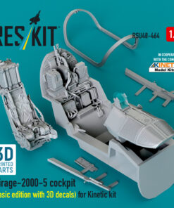 Alternative view of Reskit Mirage-2000-5 cockpit (Basic edition with 3D decals) for Kinetic kit (3D Printed) (1/48)
