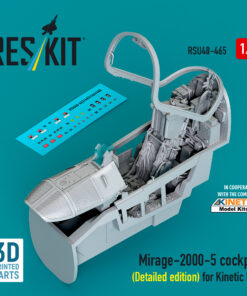 Reskit Mirage-2000-5 cockpit (Detailed edition) for Kinetic kit (3D Printed) (1/48)