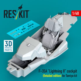 Reskit F-35A "Lightning II" cockpit (Detailed edition) for Tamiya kit (3D Printed) (1/48)